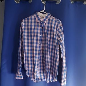 Express. Medium. Pink & blue casual shirt